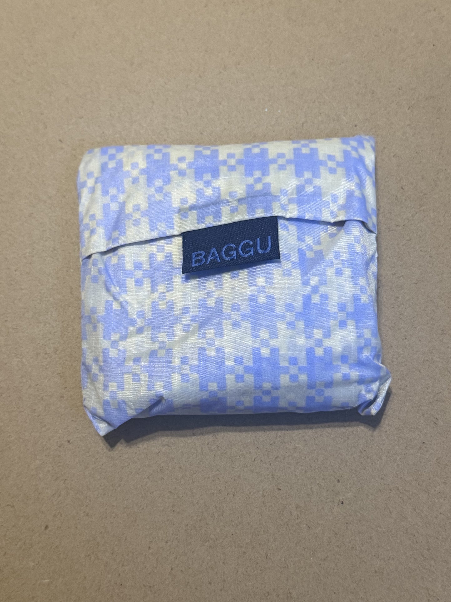 Blue Gingham Pixel Standard NWOT